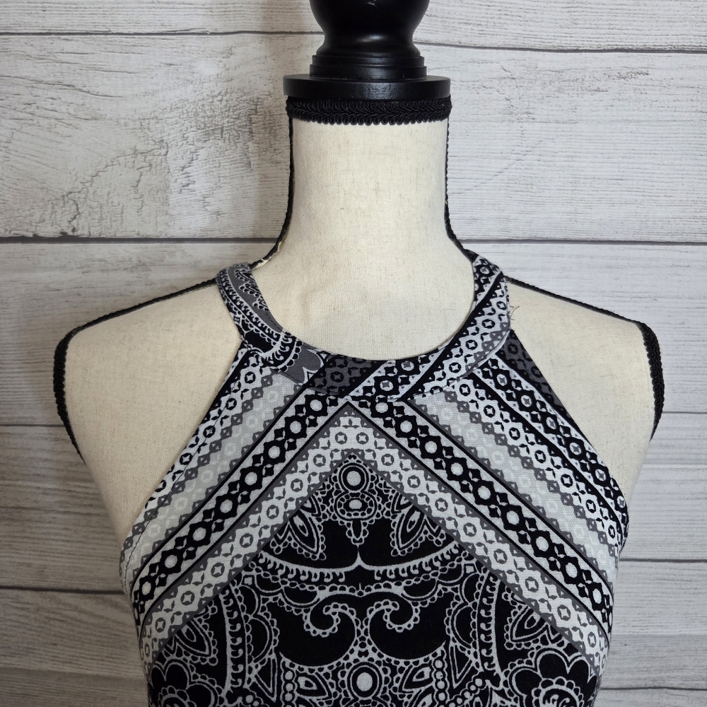 Venus Black And White Paisley Dress, Size S - Picture 3 of 5